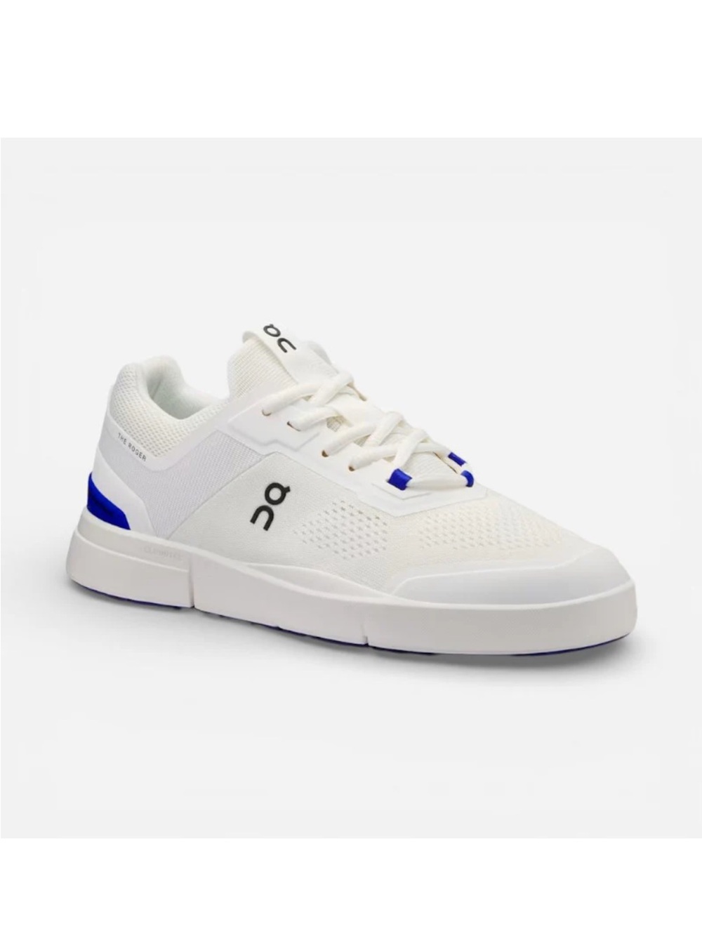 On Cloud Women’s The Roger: White Sneakers with Blue Accents